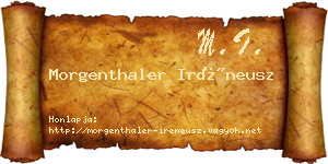 Morgenthaler Iréneusz névjegykártya